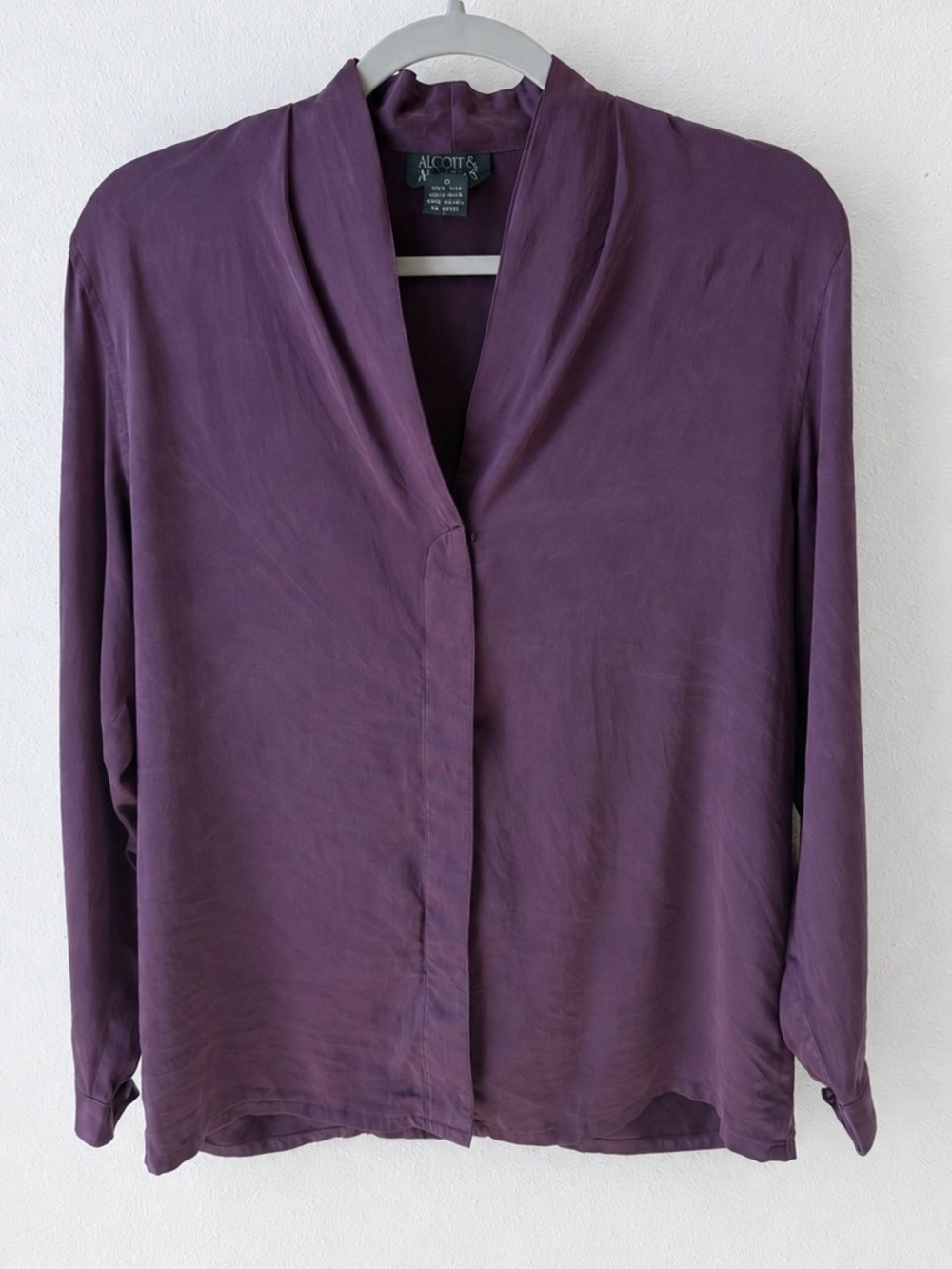 Alcott & Andrews Silk Blouse Size 10 Plum Purple Vintage